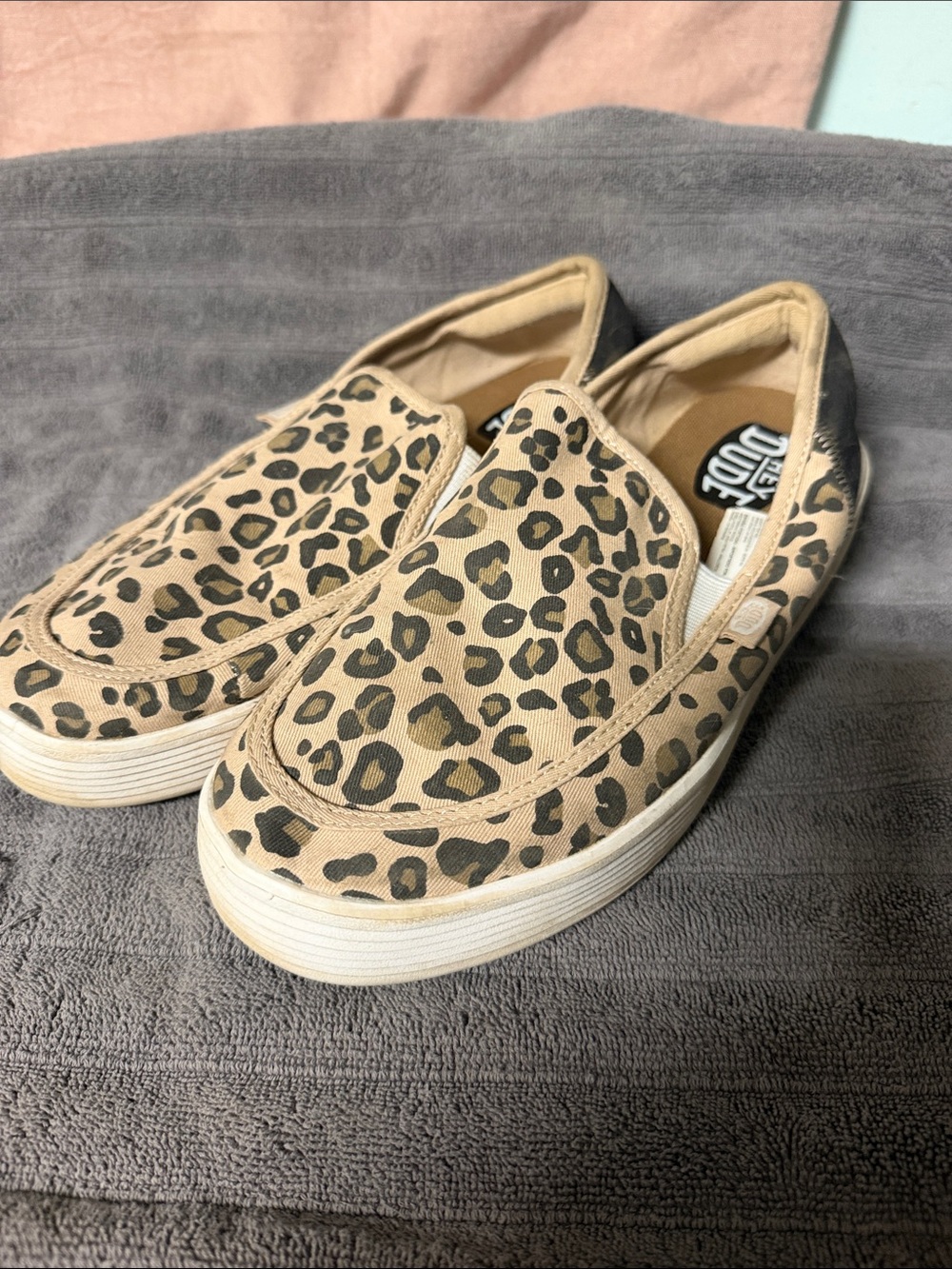 Hey Dude Leopard Slip-On Sneakers - Tan & Black